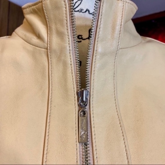 Pasha + Jo Soft Cream Color Leather Jacket - Picture 6 of 7
